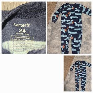 Carter's Blue Airplane Pajama Onesie